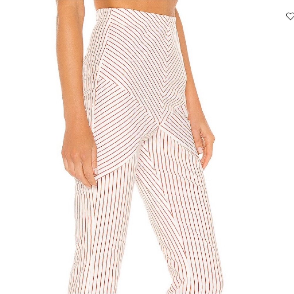 Michael Costello x Revolve Cassandra Pant Linen Blend in Orange Stripe